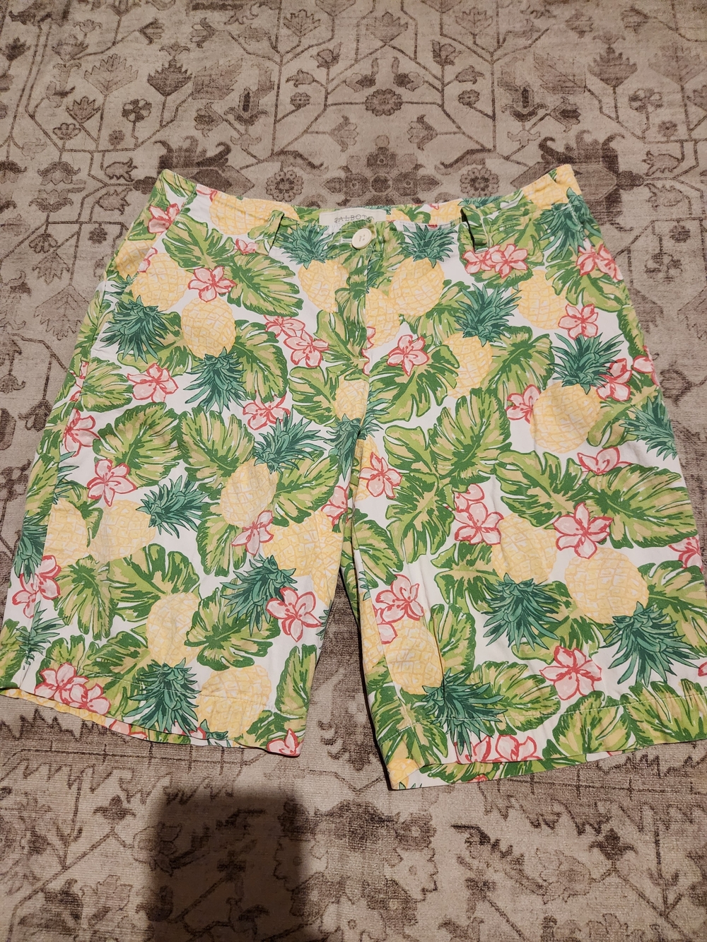 Talbots Yellow Pineapple & Green Leaf Women's Board Shorts